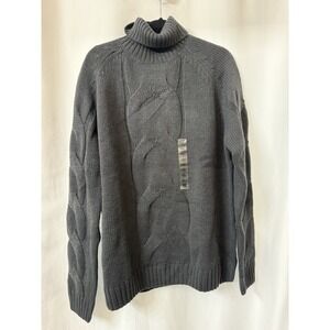 Piombo Charcoal Knit Turtleneck Sweater - Size Large. New With Tags. ‎ H48